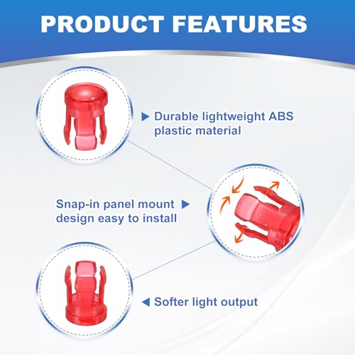 Clear LED Bezel 3mm, 20 Pcs Light Emitting Diode Clips Snap in Plastic LED Lamp Socket for Electronic DIY Projects Panel Circuit Board Indicator Lights Accessories, Red - color: Red