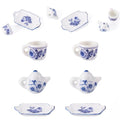 6Pcs Porcelain Cup Charms 3 Styles Miniature Ceramics Cup Teapot Plate Mini Tea Cups Hanging Pendant with Flower for Keychains Earrings Jewelry Making - color: White With Blue Flower-3 Styles