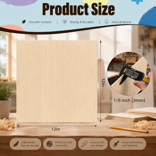 Basswood Sheets 12"x12"x1/8", 12 Pack - color: 12 Pack, size: 12"x12"