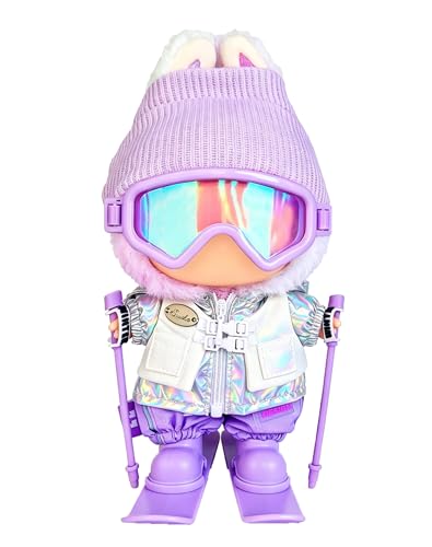 17cm Doll Clothes & Accessories Set for Labubu, Purple Ski Outfits - color: Purple