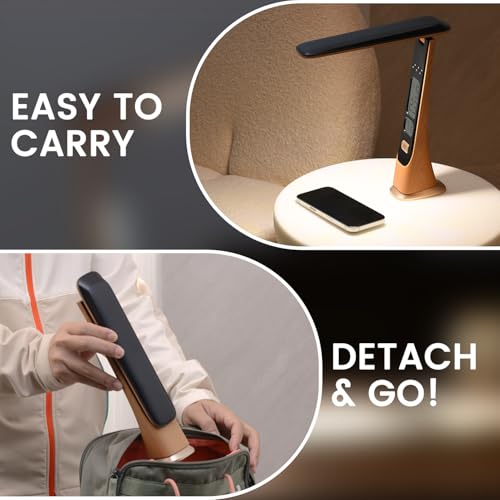 WILIT Rechargeable Lamps Cordless Table Lamp, Foldable Portable Desk Lamp - LED Battery Operated Lights with Stepless Brightness&Time Display for Office Lamp, Book Lights, College Dorm Essentials - style: Classic