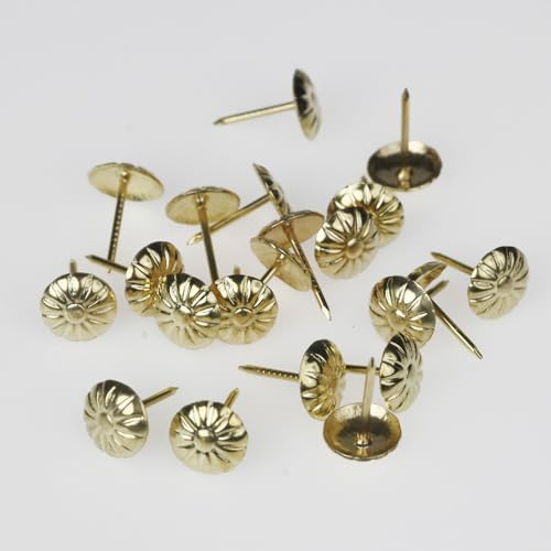 Upholstery Tacks for Furniture Upholstery Nails Tacks for Decorative 100Pcs - color: Gold_flower