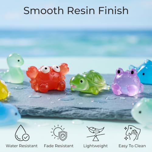 Zerobe Mini Resin Ocean Animals: 60Pcs Tiny Sea Creature Figurine Set - color: Ocean