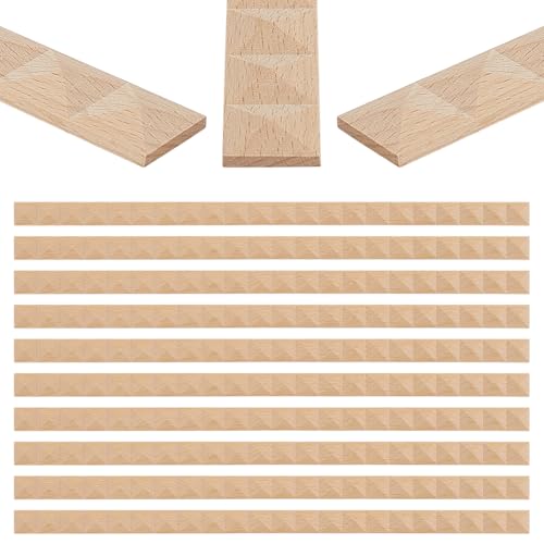 OLYCRAFT 25Pcs 3D Decorative Wood Trim Molding Pyramid Unfinished DIY Trims 15.6 Inch Half Wooden Trim Molding Decorative Wood Trims for Home Wall Door Border Ceiling Cabinet Window - style: Pyramid