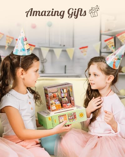 Rolife Super Creator Mini Series Bookstore, DIY Plastic Miniature Kits Retail Store Series, Mini Model House Building Set for Teens Aged 14+, DIY Crafts/Hobbies for Adults (Memory Book Store) - style: Memory Book Store