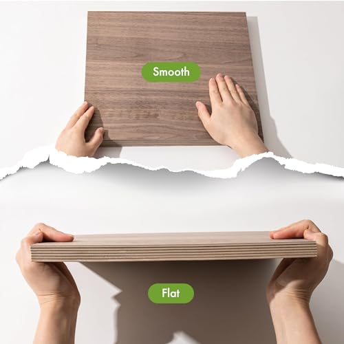ROBOTIME 6-Pack Laser Wood Sheets | 1/8" & 12 x 12" Basswood + Walnut + Birch - 3mm Plywood for Laser Cutting, Engraving & Pyrography - color: Basswood+Walnut+Birch, size: 1/8" x 12" x 12"-6 Pack