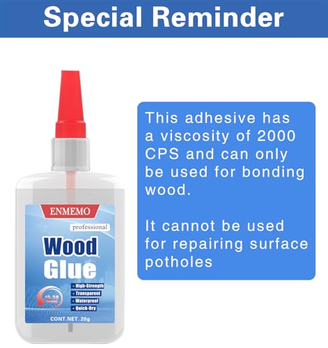 (2-in-1) Thick Wood Glue with Brush Applicator&Nozzle,Wood Crafts Repair
