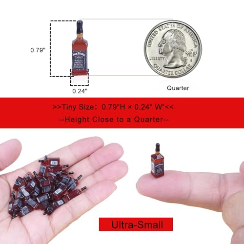 40Pcs Tiny Miniature Mini Whiskey Bottles Toys, 1:24 Dollhouse Kitchen Accessories Wine Decoration, Cute Wine Bottle Models for Fairy Garden Pub Bar Dolls House Tableware Decoration - size: Small