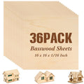 Riakrum Basswood Sheets Plywood Board Unfinished Wood Boards for Crafts for DIY Laser Projects Architectural Mini House Building Hobby Model Making(16 x 16 x 1/16 Inch,36) - size: 16 x 16 x 1/16 Inch