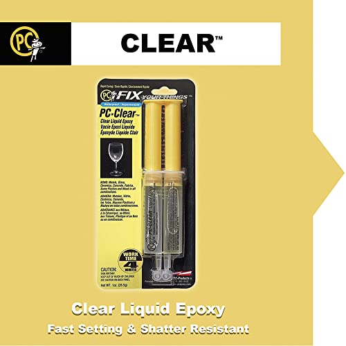 PC Products - 70147-3 PC-Clear Epoxy Adhesive Liquid, 1oz Double Syringe, 3-Pack, Clear 70147 - size: 1 oz Double Syringe, 3-Pack