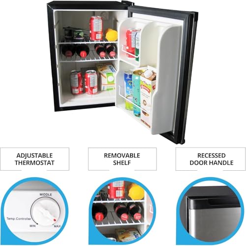 Koolatron 1.76 Cu. Ft. AC/DC Portable Fridge, Stainless Steel - color: Platinum Silver, size: Standard