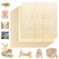 QSJQllo 24 Pack 12"x12"x1/8" Basswood Sheets, 3mm Basswood Plywood, Craft Wood, DIY Ornaments, Model Engraving, Architectural Models, Laser Cutting - color: 24Packs Basswood