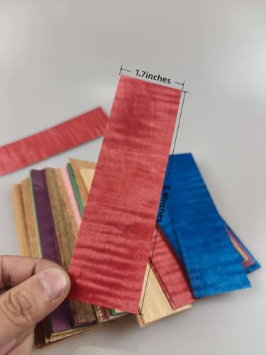 Unfinished Exotic Fingerboard Wood Veneer Sheet 1.7 inches x 5.9 inches, Thickness of 1/50 inch, Used for Inlay Woodworking Projects and Fingerboard Production. 100 Pieces