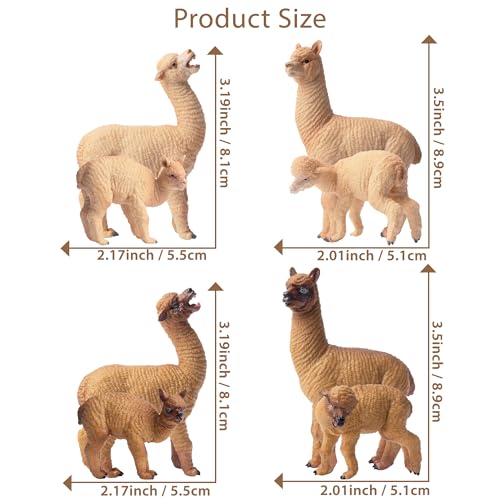 Toymany 8PCS Realistic Alpaca Figurines Llama Figures - Plastic Forest Jungle Animal Figurines, Christmas Birthday Toy Gift for Kids Boys Girls - style: 8PCS Alpaca