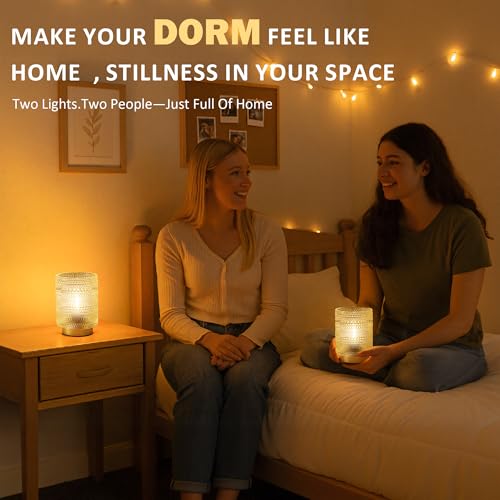 2 Pack Battery Operated Lamp with Timer,Small Decorative Table Lamps,Clear - color: Clear, size: 2 pack