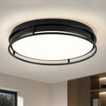 Modern Flush Mount Ceiling Light, Black Dimmable Ceiling Light Fixture - color: Black, size: 16.5in