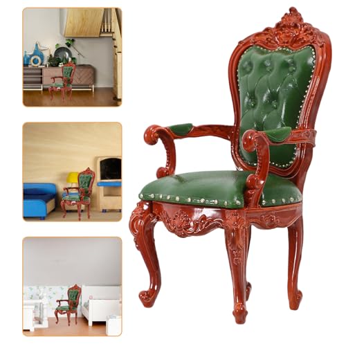 UPKOCH Miniature Chair Green Backrest Classical Study Chair 1 pc PVC