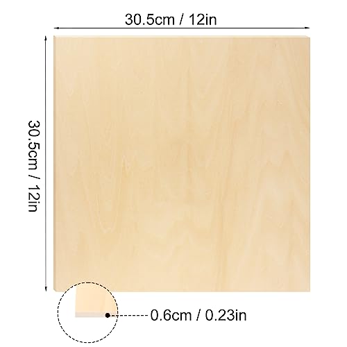 15 PCS 12 Inch Square Basswood Board, Thickness 6 mm, Basswood Sheets, Plywood Sheets for Laser, CNC Cutting, Wood Burning, Drawing Painting, Wood Engraving,GNIEMCKIN - size: 15 PCS 12 Inch Thickness 1/4 Inch