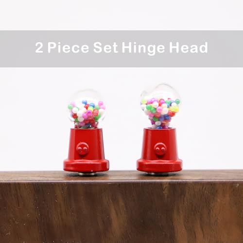 Hinge Head Gumball Machine, Retro Hinge Decorative Topper, Miniature Magnetic Figurine Door Decor, Whimsical Quirky Home Decor, Micro Lover Gift, Cute Gumball Machine Decor (2 per Set)