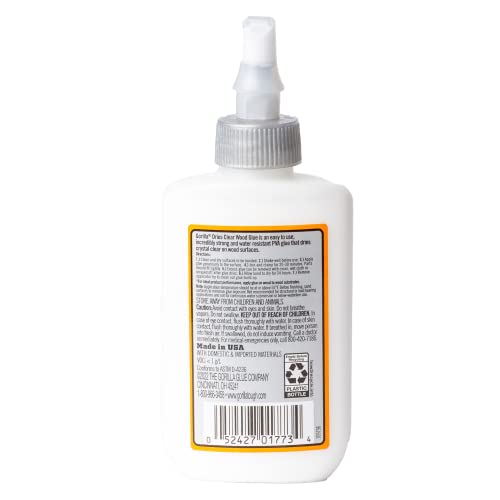 Gorilla Dries Clear Wood Glue, 4 Ounce Bottle (Pack of 6) - Water Resistant for Indoor or Outdoor Projects and Repairs - style: 6 - Pack