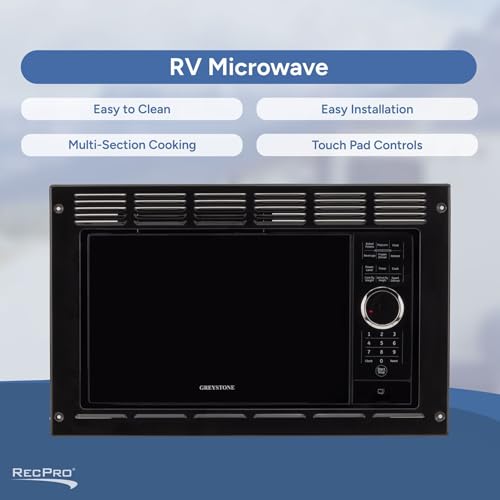 RecPro RV Microwave Trim Kit for RPM-5, Black Built-In Frame