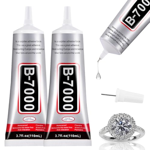 2 PCS 110ml B7000 Rhinestone Glue Clear, Bedazzling Glue for Craft, Jewelry