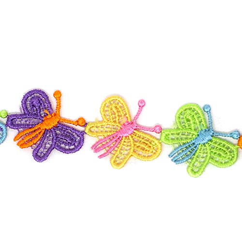Honbay 5 Yards Decorating Lace Embroidered Trim Ribbons for Sewing or Craft Decoration (Butterfly) - color: Butterfly