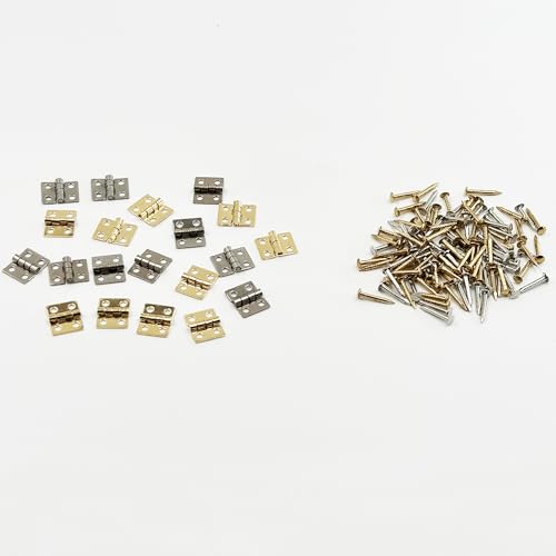 20PCS RC Car Mini Door Folding Hinge with Screws for RC Car Truck DIY Model Toy Hinge Parts (Mix Color) - color: Mix Color