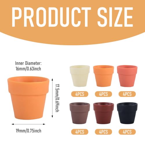 24Pcs Mini Vase Decorations Small Mini Flowerpot Garden Pot Ornaments Micro Landscape Dollhouse Accessories Pretending Prop Decorations Small Flower Vase Deco Table Garden Decor - style: Flower Vase-6