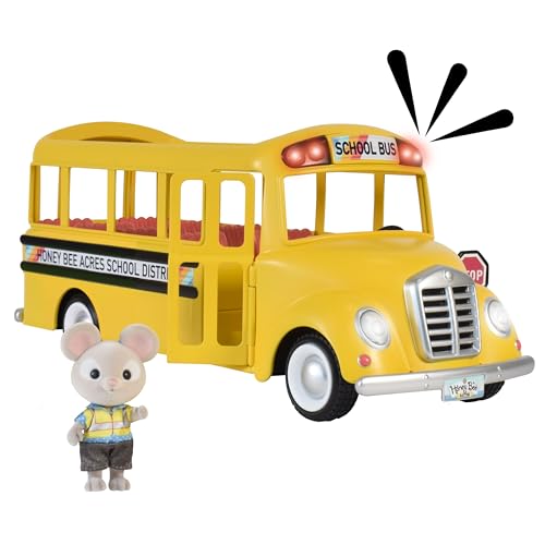 Honey Bee Acres Sunshine School Bus - Lights and Sounds with Doll - Ages 3+ - style: School Bus