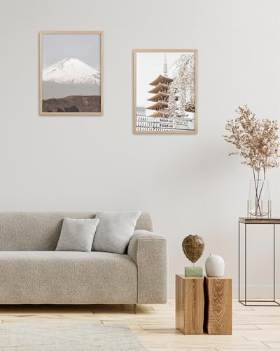 HesenDot Mount Fuji Framed Wall Art, Snow Mountain Canvas Print, 12x16in - color: Framed Mount Fuji