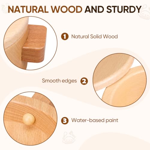 WHOHOLL 15 Pcs Wooden Pots and Pans Set - Play Kitchen Accessories Toys - size: Large