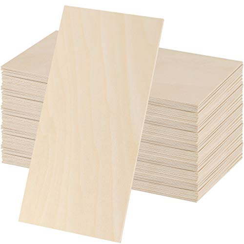 50 Pack 4 x 8 Basswood Sheets, Unfinished Plywood Boards, 1/16 Inch Thin Basswood Board for Crafts, Burning, Architectural Models, Drawing, DIY Models Crafts