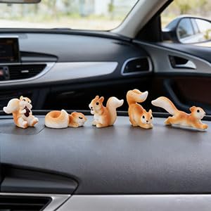 14 Pcs Miniature Squirrel Figurines Mushroom Decors Tiny Resin Squirrel Mushroom Fairy Ornament for Outdoor Landscape Garden Lawn Pot DIY Cake Decorations