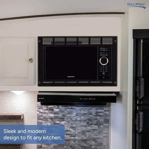 RecPro RV Microwave Trim Kit for RPM-5, Black Built-In Frame
