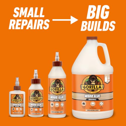Gorilla Wood Glue, Fast Clamp, Water Resistant PVA, 8 Ounce (Pack of 12) - size: 8 Ounce (Pack of 12)