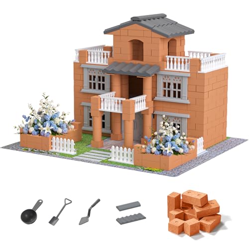 Mini House Building Kit for Kids 8+, Tiny Home with Real Bricks & Tiles
