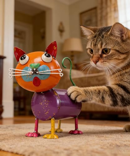 Yard Decorations Outdoor Metal Cat Statue - color: Cat