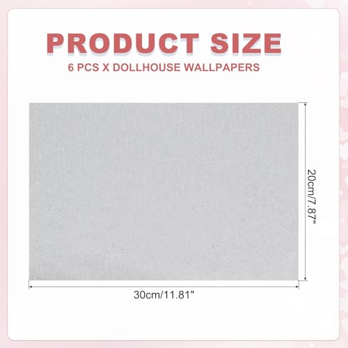 uxcell 6 Sheets Miniature Dollhouse Wallpaper, Silk Pattern Self-Adhesive PVC Flooring Wall, Mini Wall Decor for Dollhouse Sand Table Model Accessories 11.81 x 7.87 Inch (Silver) - color: Silver