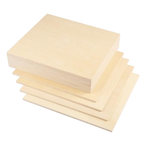 18 PCS 12 Inch Square Basswood Board, Thickness 1/4 Inch (6 mm), Basswood Sheets, Plywood Sheets for Laser, CNC Cutting, Wood Burning, Drawing Painting, Wood Engraving by GNIEMCKIN - size: 18 PCS 12 Inch Thickness 1/4 Inch
