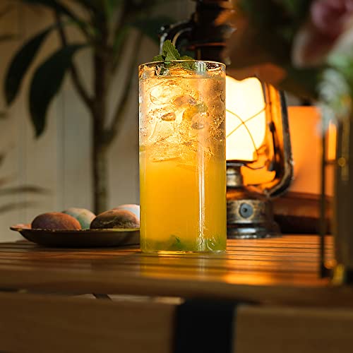 LUXU Drinking Glasses 15.5 oz,4pcThin Highball Glass,Clear Tall Beer Glass - style: 15 OZ