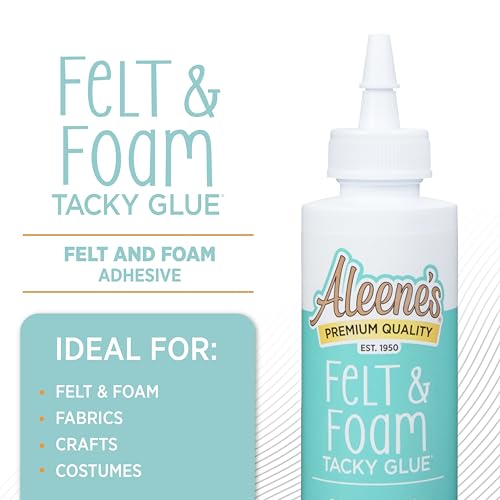Aleene's Felt & Foam Tacky Glue, Fast-Grab Craft Glue for Felt, Foam, Pom-Poms, Feathers & DIY Crafts, Clear-Drying, 4 fl. oz. - size: 4 fl. Oz.