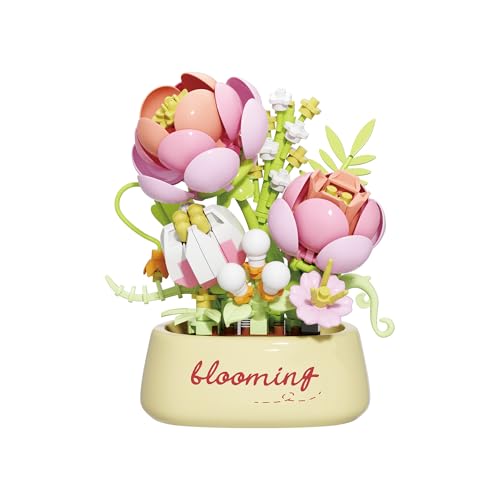 Imperial Peony Mini Flower Potted Bonsai Building Toy - style: Imperial Peony