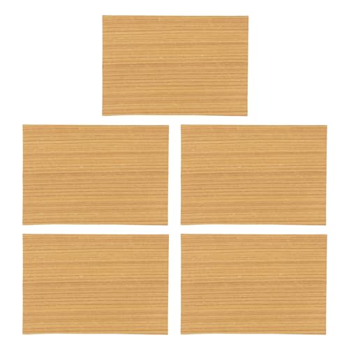 MECCANIXITY Dollhouse Floorboards 8.3 Inch x 5.8 Inch Teak Wood Veneer Dollhouse Flooring for Dollhouse Floor Wall Pack of 5 Pcs