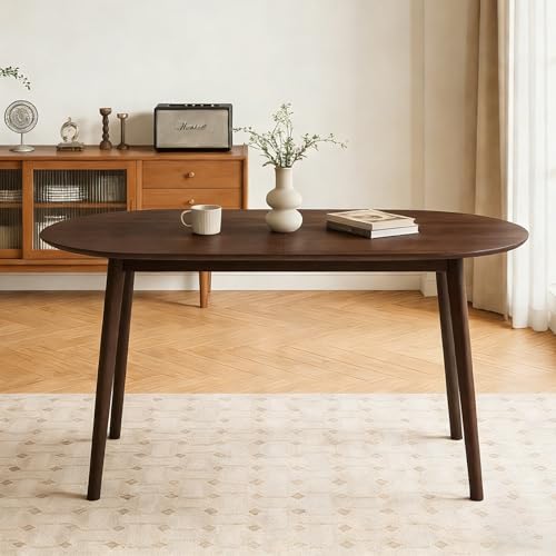 63" Oval Dining Room Table for 4-6 - color: Walnut Table