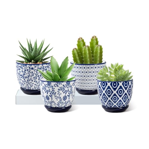3.5 Inch Ceramic Small Succulent Planter Pots Set of 4 - size: 3.5 Inch