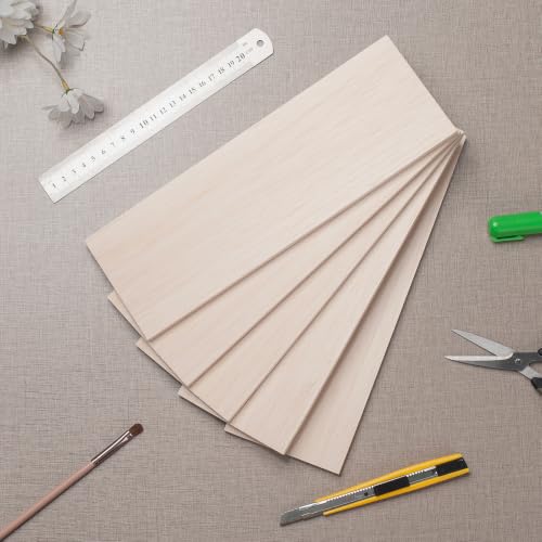 Balsa Wood Sheets 5/16" Thick, 5 PCS 12" x 4" Wooden Planks for Crafts - size: 12″x4″x5/8″ - 5PCS