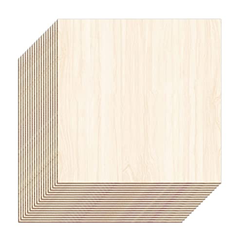 Unfinished Wood Pieces,18 Pack Basswood Sheets 1/16 Thin Plywood Wood Sheets for Crafts,Perfect for Architectural Models, Wooden DIY Ornaments, Laser, Wood Burning and CNC Cutting(152 x152 x 1.5mm) - color: 18 Pack, size: 6 x 6 inch - 1.5mm