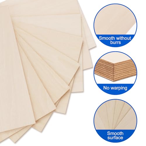 3 Pack Basswood Sheets 1/8"x12"x12", 3mm Basswood for Laser Cutting and Engraving,Thin Plywood Board Unfinished Wood for Crafts, DIY Ornaments and Architectural Model, Wood Burning. - size: 12x12in