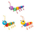 Metal Yard Art Colorful Caterpillar Figurines Set of 3 - color: 3 Pack Caterpillars